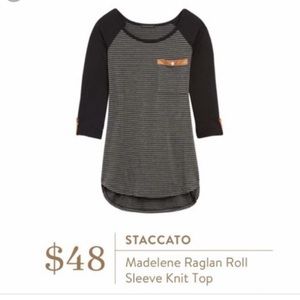 Stitch Fix Striped 3/4 sleeve raglan top